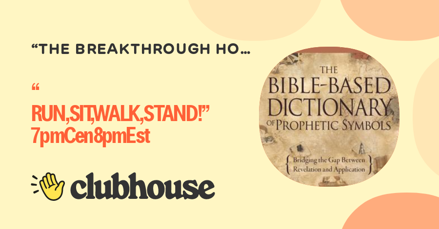 RUN,SIT,WALK,STAND!” 7pmCen8pmEst